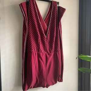 Striped Burgundy Jumpsuit